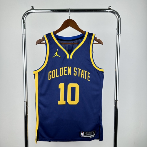 2023 Season Feiren Version Golden State Warriors Blue #10 V Collar Jersey-311