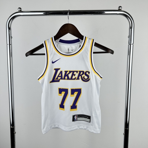 Kids 2023 City Season Los Angeles Lakers White #77 Youth/Kids NBA Shirts-311