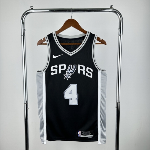 San Antonio Spurs NBA Black #4 Jersey-311