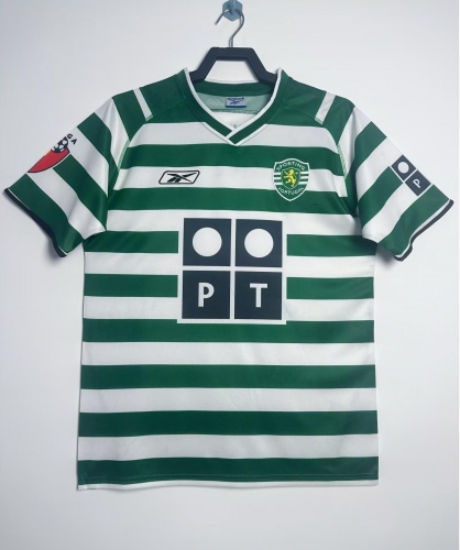 03-04 Retro Version Sporting Clube de Portugal Home Green& White Thailand Soccer Jersey AAA-503/811