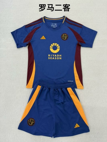 2024/25 AS Roma 2nd Away Blue Soccer Uniform-315/36/516