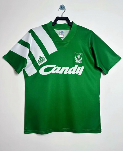 91-92 Retro Version Liverpool Away Green Thailand Soccer Jersey AAA-811