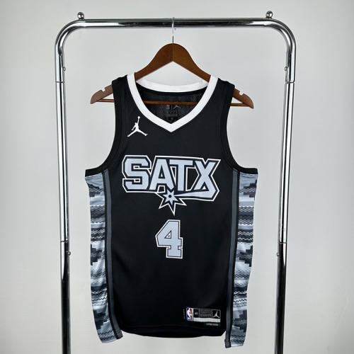 2023 Season Feiren Version San Antonio Spurs NBA Black #4 Jersey-311