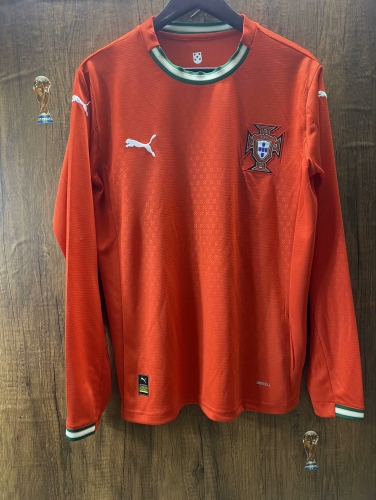 2025/26 Portugal Home Red LS Thailand Soccer Jersey AAA-410