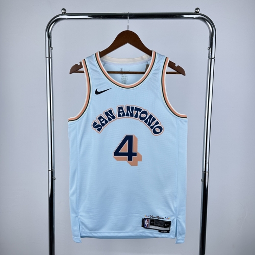 2025 Season City Version San Antonio Spurs NBA White #4 Jersey-311