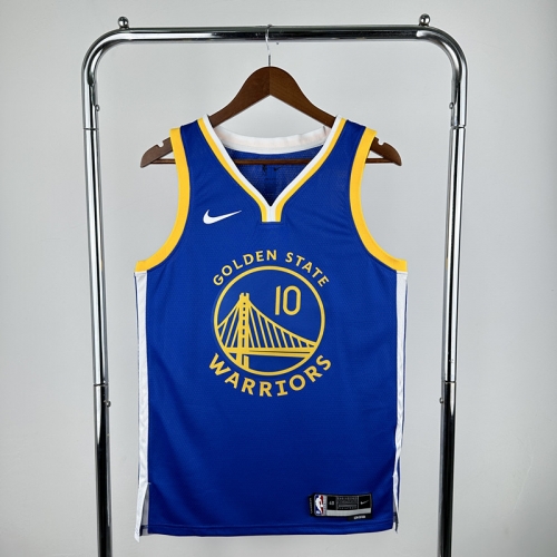 2023 Season Golden State Warriors Blue #10 V Collar Jersey-311