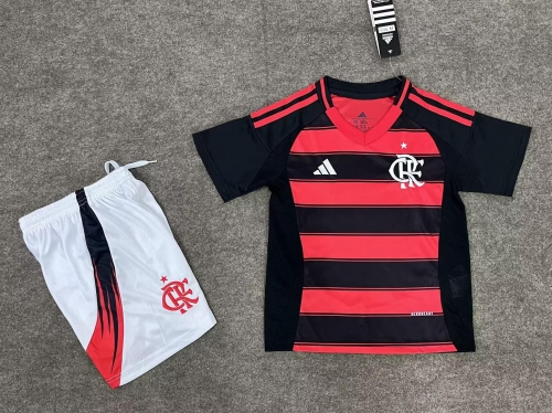 2025-26 Flamengo Home Red & Black Kids/Youth Soccer Uniform-SKE