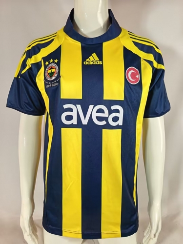 07/08 Retro Version Fenerbahçe Home Yellow & Blue Thailand Soccer Jersey-503