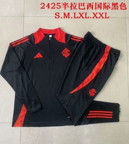 2024/25 Brazil SC Internacional Black Thailand Tracksuit Uniform-815