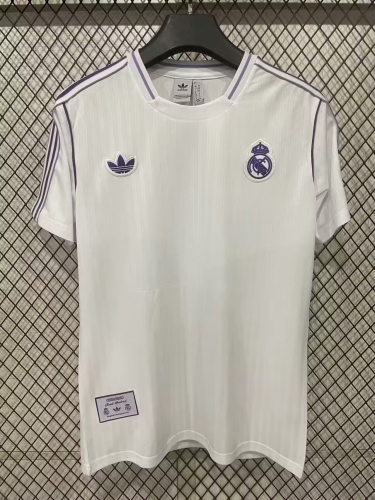 2025/26 Retro Real Madrid White Cotton T-Shirts-23/95