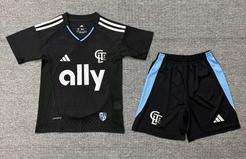 Kids 2025/26 Charlotte FC Away Black Kids/Yotuh Soccer Uniform-522