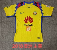 2018 Retro Version Club América Home Yellow Thailand Soccer Jersey AAA-709