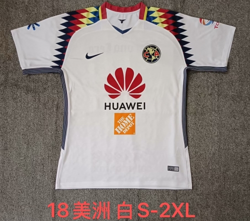 2018 Retro Version Club América Away White Thailand Soccer Jersey AAA-709