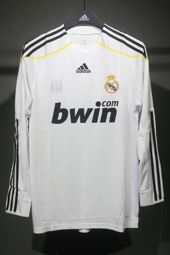 Player Retro Version 09/10 Real Madrid Home White LS Thailand Soccer Jersey AAA-703