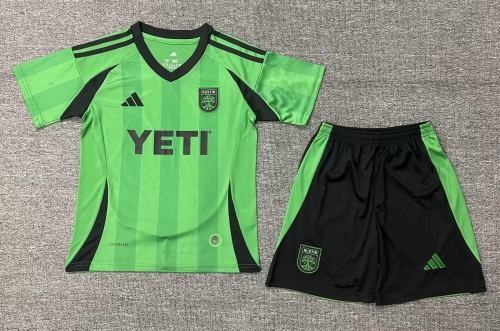 Kids 2025/26 Austin FC Home Green Kids/Youth Soccer Uniform-522