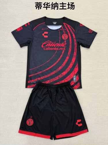 Kids 2024/25 Club Tijuana Home Red & Black Kids/Youth Soccer Uniform-208