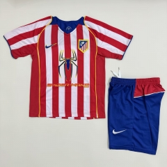 Kids 04/05 Retro Version Atletico Madrid Home Red & White Kids/Youth Soccer Uniform-811/1040