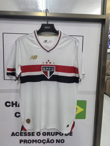 No ads 2025/26 São Paulo FC Home White Thailand Soccer Jersey AAA-1116