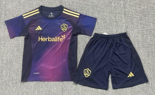 Kids 2025/26 Los Angeles Galaxy Away Blue & Purple Kids/Youth Soccer Uniform-522/208