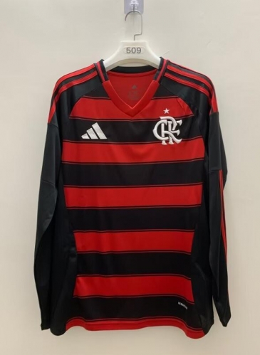 2025/26 Flamengo Home Red & Black LS Thailand Soccer Jersey AAA-410