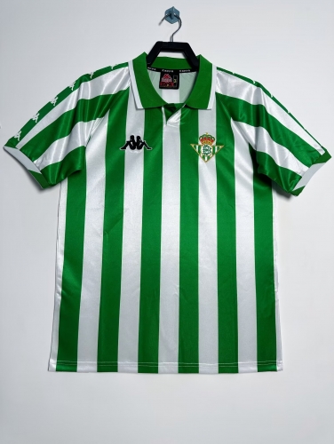 00-01 Retro Version Real Betis Home White and Green Thailand Soccer Jersey AAA-503/811