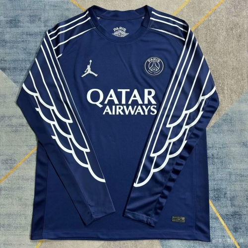 2025/26 Paris SG 3nd Away Blue LS Thailand Soccer Uniform Jersey AAA-2136