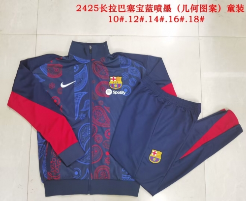 Kids 2024/25 Barcelona Red & Blue Kids/Youth Soccer Jacket Uniform-815