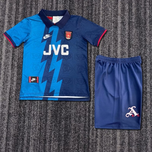 Kids 1995/96 Retro Version Arsenal Away Blue Kids/Youth Soccer Uniform-811