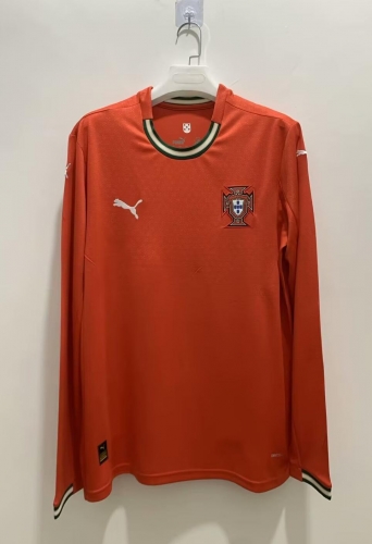 2025/26 Portugal Home Red LS Thailand Soccer Jersey AAA-410