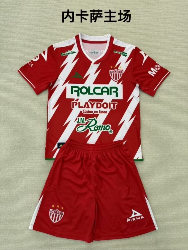 Kids 2024/25 Club Necaxa Home Red & White Kids/Youth Soccer Uniform-208