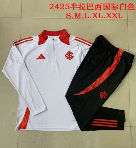 2024/25 Brazil SC Internacional White Thailand Tracksuit Uniform-815