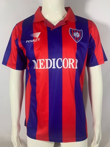 94/95 Retro Version San Lorenzo Home Red & Black Thailand Soccer Jersey AAA-503