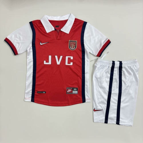 Kids 1998/99 Retro Version Arsenal Home Red Kids/Youth Soccer Uniform-811/1040