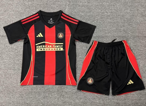 Kids 2025/26 Atlanta United FC Home Black & Red Soccer Uniform-522