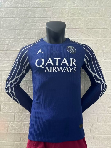 Player Version 2024/25 Paris SG 3nd Away Royal Blue LS Thailand Soccer Uniform Jersey AAA-16/88