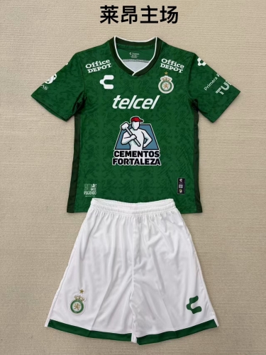 Kids 2024/25 Club León Home Green Kids/Youth Soccer Uniform-208