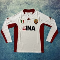 01/02 Retro Version AS Roma Away White LS Thailand Soccer Jersey AAA-313