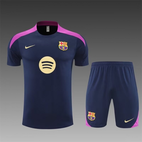 2025/26 Barcelona Royal Blue Shorts-Sleeve Thailand Soccer Uniform-801