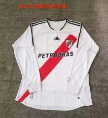 06-07 Retro Version CA River Plate Home White LS Thailand Soccer Jersey AAA-709