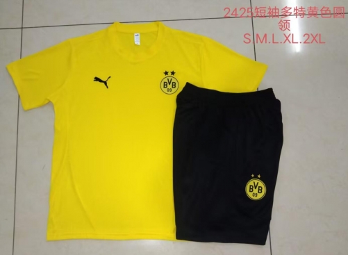 2024/25 Borussia Dortmund Yellow Shorts-SleeveThailand Soccer Tracksuit Uniform-815