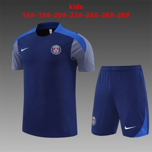 Kids 2025/26 Paris SG Black Shorts-Sleeve Thailand Kids/Youth Soccer Uniform-801