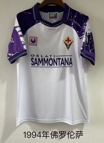 94-95 Retro Version Fiorentina Away White Thailand Soccer Jersey AAA-503/709