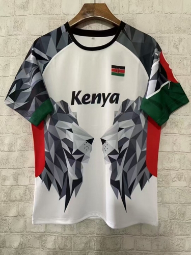 Kenya Samurai White Rugby Shirts-805