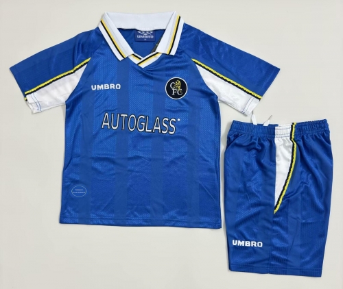 Kids 97-99 Retro Version Chelsea Home Blue Kids/Youth Soccer Uniform-811