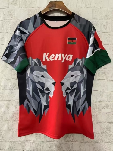 Kenya Red Rugby Shirts-805