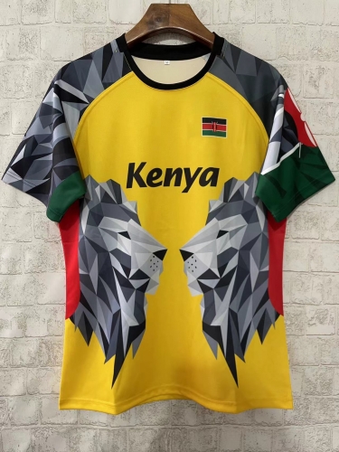 Kenya Yellow Rugby Shirts-805