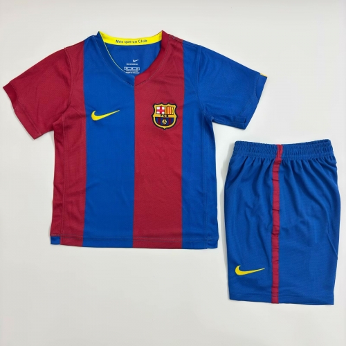 Kids 06/07 Retro Version Barcelona Home Blue & Red Kids/Youth Soccer Uniform-811