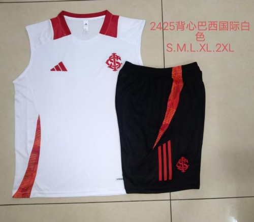 2024/25 Brazil SC Internacional White Shorts-Sleeve Thailand Tracksuit Uniform-815