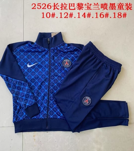 Kids 2025-26 Paris SG Royal Blue Kids/Youth Jacket Unifom-815