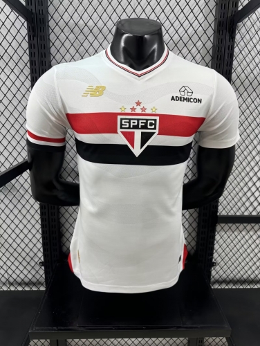 Player Version 2025/26 São Paulo FC Home White Thailand Soccer Jersey AAA-XY